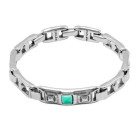Silver Chain Bracelet Turquoise Bead