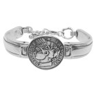 Bracelet manchette argent pièce monnaie française