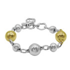 Goldkugel-Armband mit silbernen Perlen