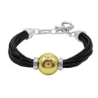 Gold Kugelperlen Lederarmband