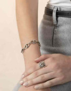 Pulsera Plata Eslabones Irregulares