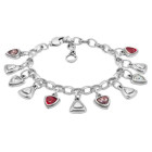 Charm Bracelet red crystal pendants