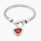 Snake chain bracelet red pendant