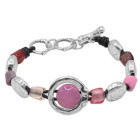 Rosa Lila Muranoglas-Armband