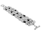Grand bracelet épais perles d'argent