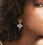 Stingray Pendant Silver Earrings