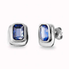 Aretes stud con cristal celeste