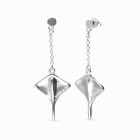 Stingray Pendant Silver Earrings