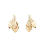 Small leaf gold earrings