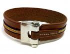 Brazalete Ancha Cuero Camel - El Marroncito