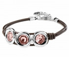 Bracelet cuir cristaux Swarovski roses