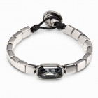 Bracelet Carrès Argent Cristaux Gris