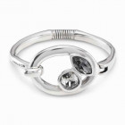 Oval shaped silver bangle