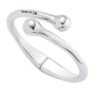 Bracelet jonc avec une boule irrégulière à chaque extrémité