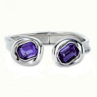 Crossover Bangle Purple Crystals