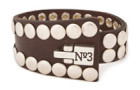 Pulsera cuero marron tachuelas redondas