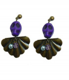 Boucles d'oreilles crâne violet