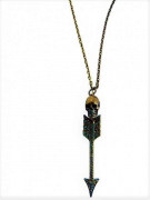 Skull and love arrow vintage necklace