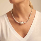 Collier Argent Perle Blanc