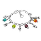 Silver Cuff Bangle Two Resin Stones