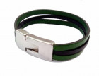 Bracelet Cuir Vert Noir