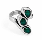 Ring Drei Türkis-Grüne Kristalle - Ephedra