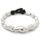 Pulsera Plata Perlas Forma Gota