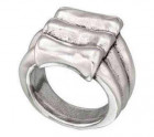 Bague forme vague argent mat