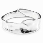 Breite Silberspange Wellen Form