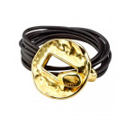 Leather Wrap Bracelet Gold buckle